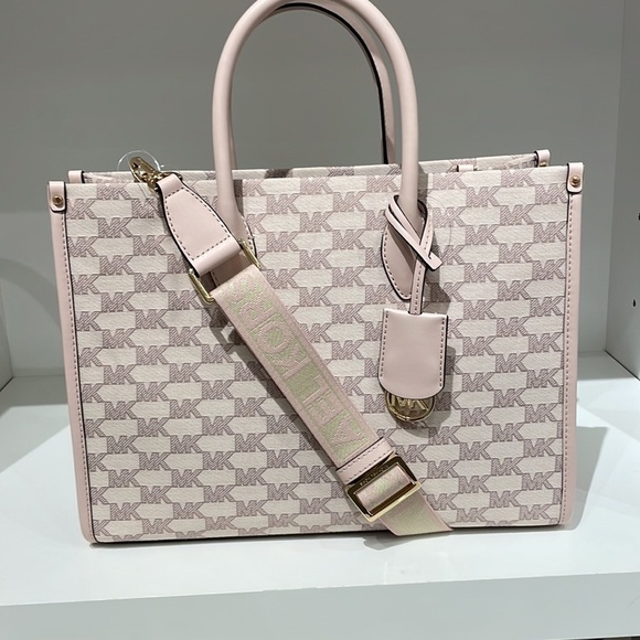 Michael Kors Mirella tote bag MK print Powder Blush Multi color - Picture 5 of 6